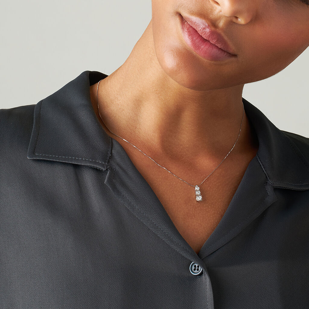 Collana Trilogy Diamotion Oro Bianco Diamante - Collane Donna | Stroili