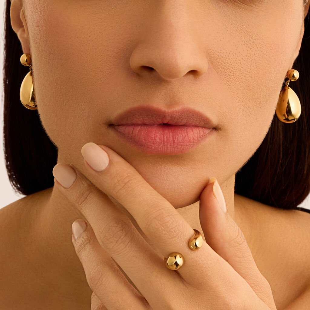 Anello Contrarie Radiance Acciaio Dorato