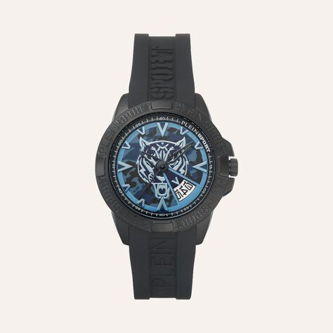 Plein Sport Powerlift - Orologio Uomo Multifunzione Al Quarzo, Cassa 45 Mm, Acciaio E Silicio, Colore Blu