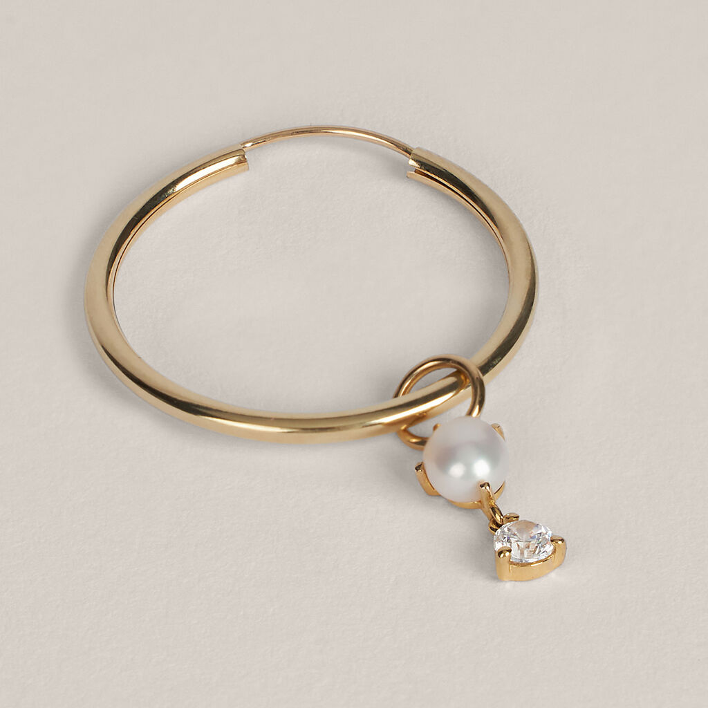 Charm Toujours Oro Giallo Perla D'Acqua Dolce Cubic Zirconia - Orecchini Componibili Donna | Stroili