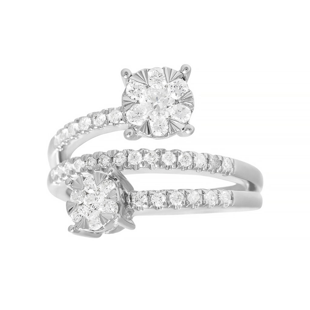 Anello Fantasia Petali Oro Bianco E Diamanti - Anelli con Pietre Donna | Stroili