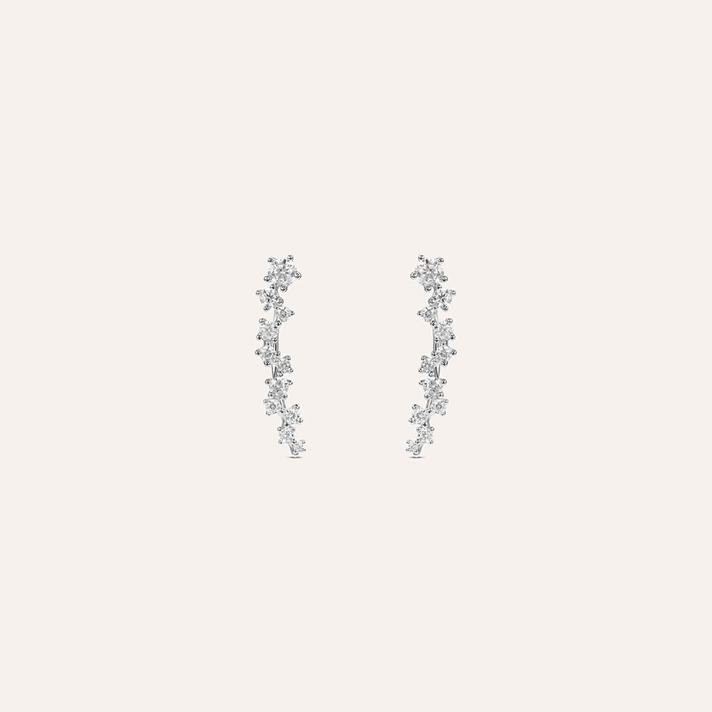 Orecchini Lobo Silver Elegance Argento Rodiato Cubic Zirconia