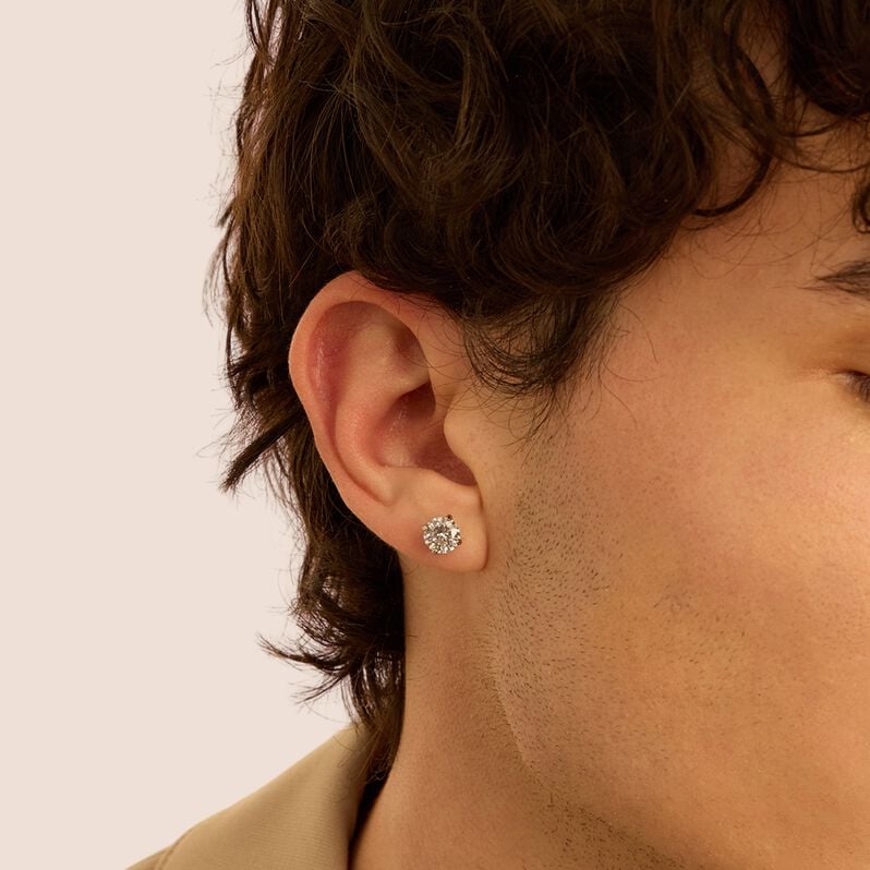 Mono Orecchino Lobo Punto Luce Man Code Acciaio Cubic Zirconia - Mono Orecchino Uomo | Stroili