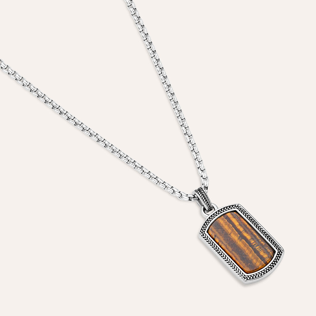 Collana Man Code Acciaio Occhio di tigre - Collane Uomo | Stroili