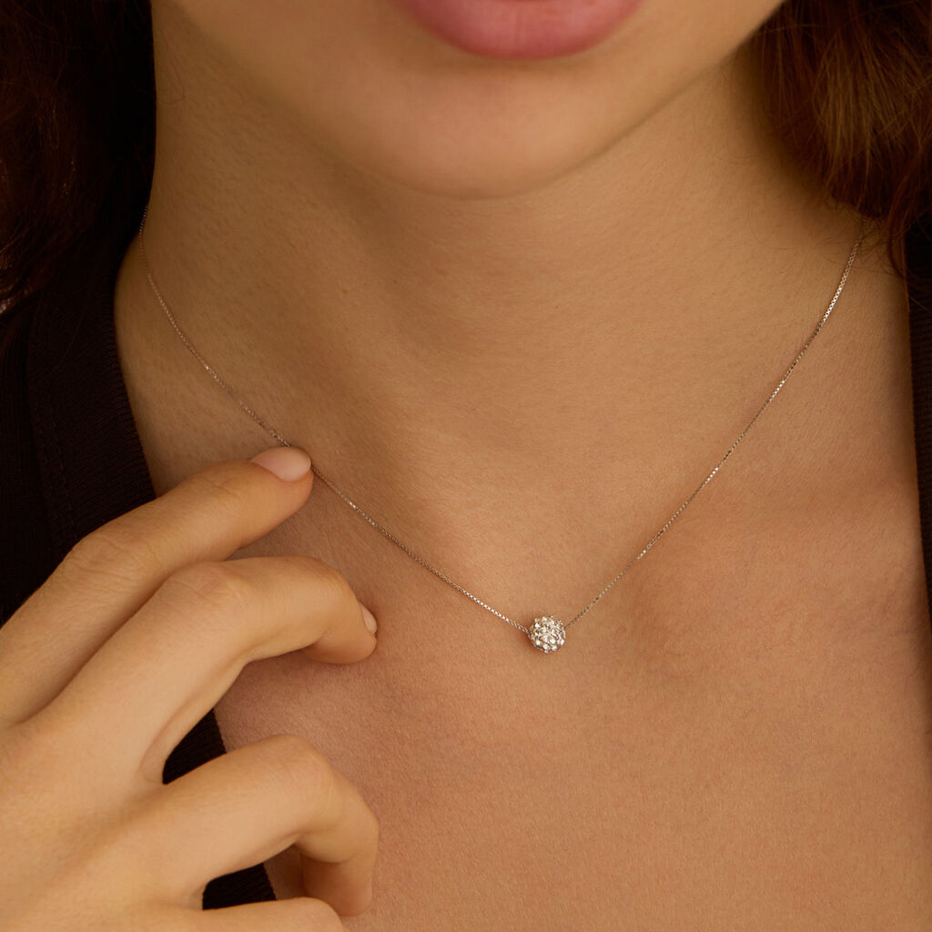 Collana Christelle Oro Bianco Cristallo