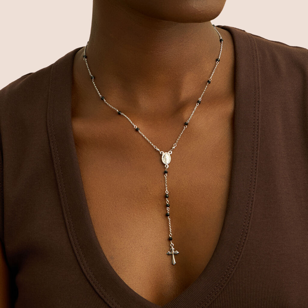 Collana Rosario Silver Soul Argento Rodiato Cristallo - Collane Rosario Donna | Stroili