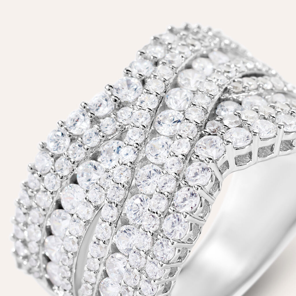 Anello Fascia Silver Elegance Argento Rodiato Cubic Zirconia