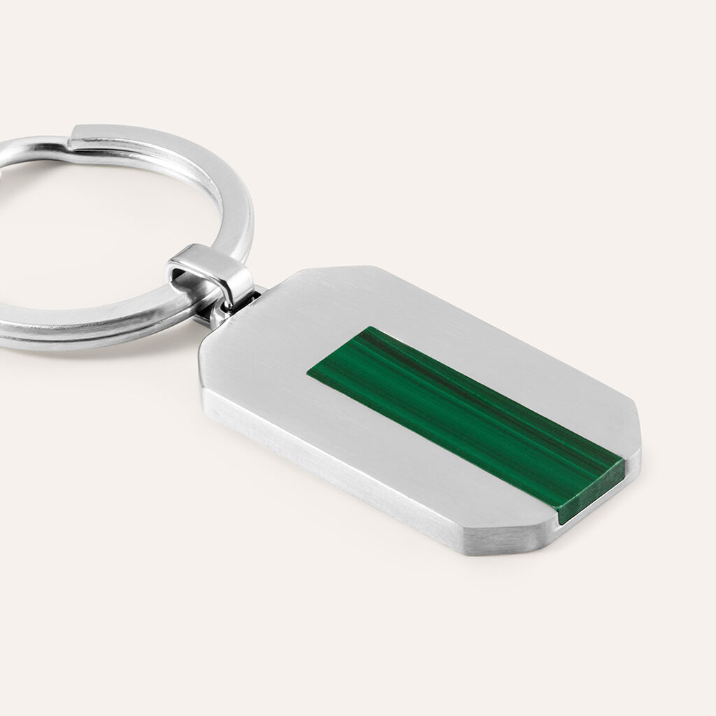 Portachiavi Man Code Acciaio Malachite