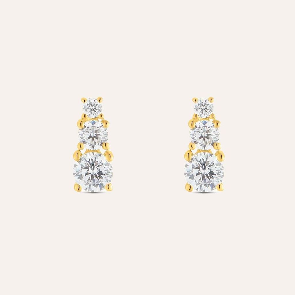 Orecchini Pendenti Trilogy Claire Oro Giallo Cubic Zirconia