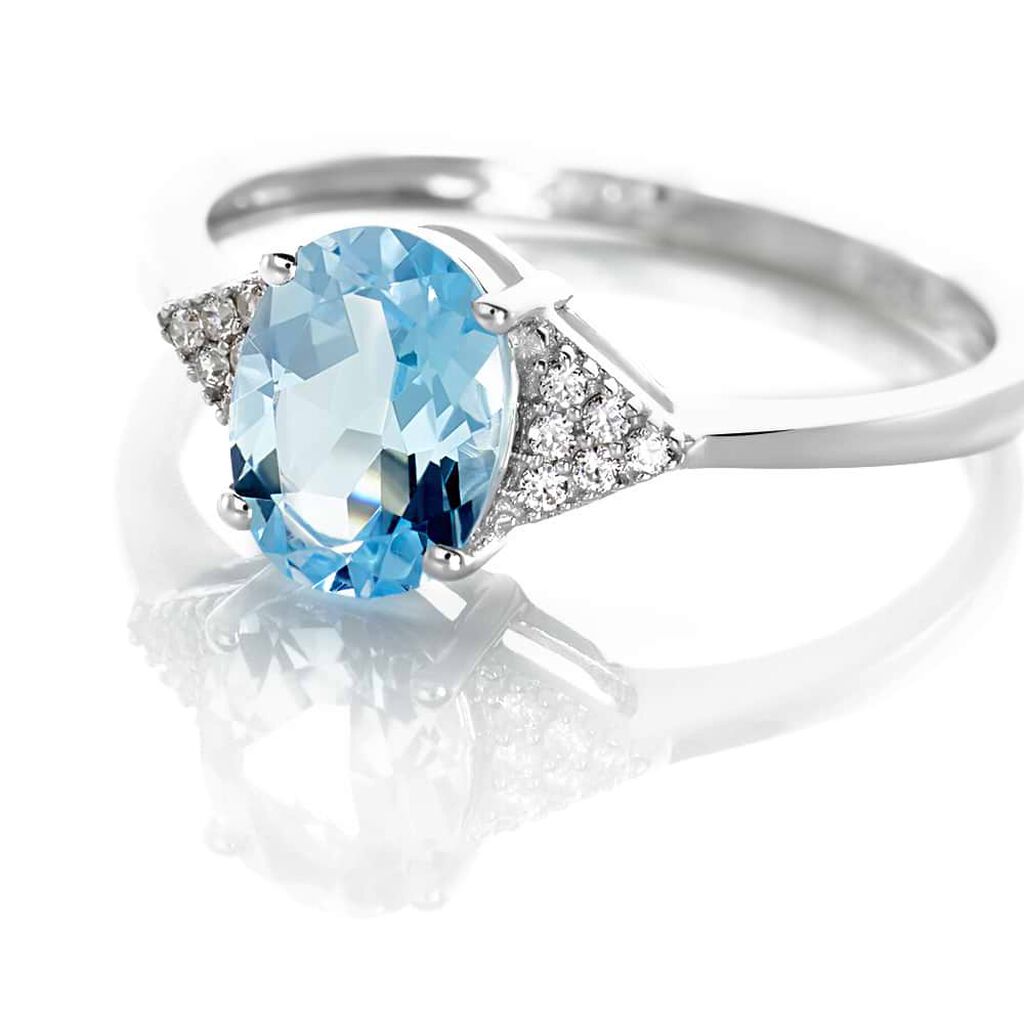 Anello Solitario Amélie Oro Bianco Topazio Cubic Zirconia - Anelli con Pietre Donna | Stroili