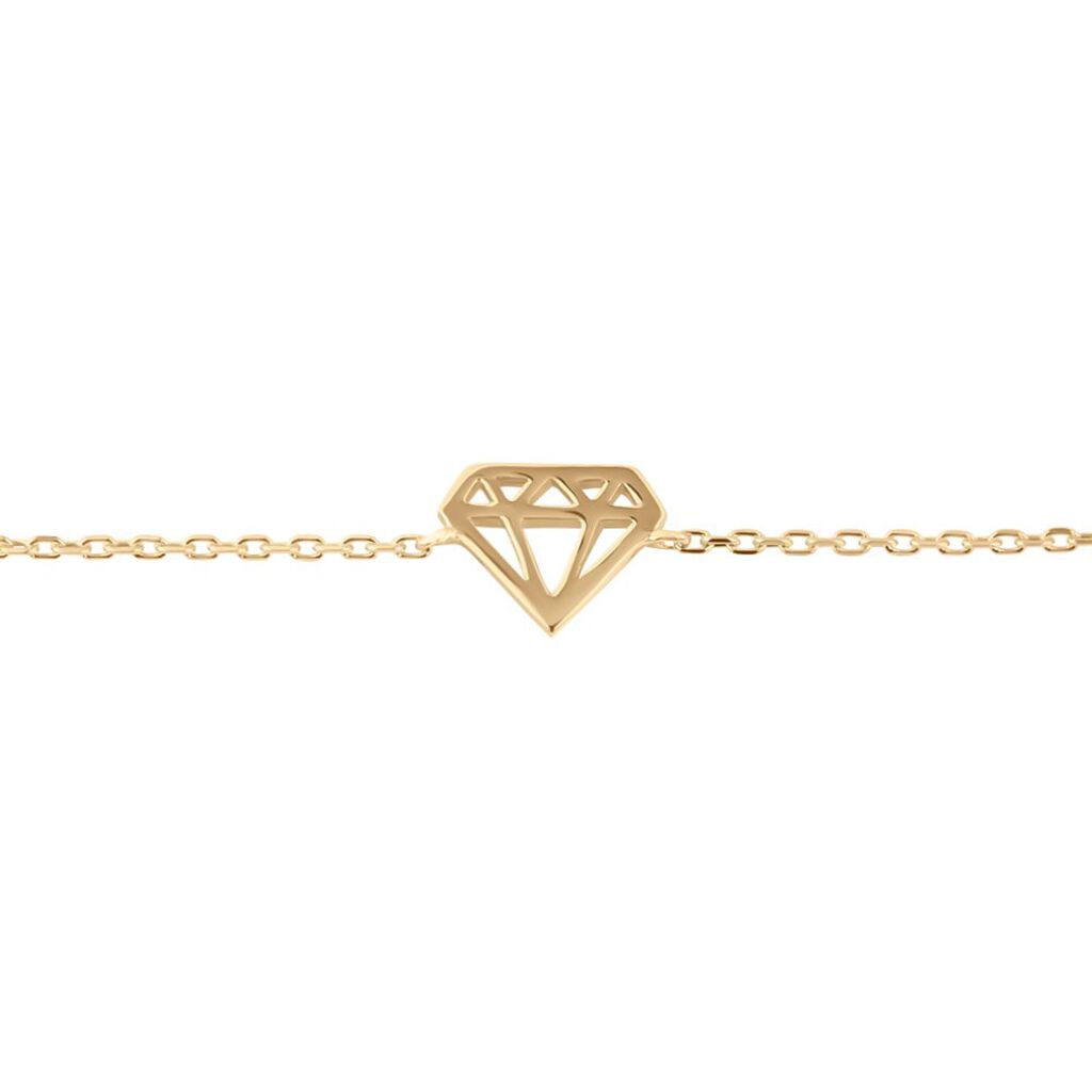 Bracciale placcato oro con dettaglio a forma di diamante - Bracciali Amicizia Donna | Stroili