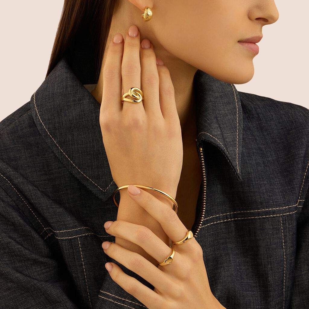 Orecchini A Cerchio Silver Collection Argento Dorato