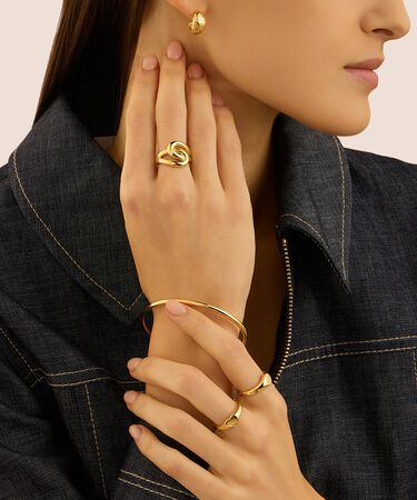 Orecchini A Cerchio Silver Collection Argento Dorato