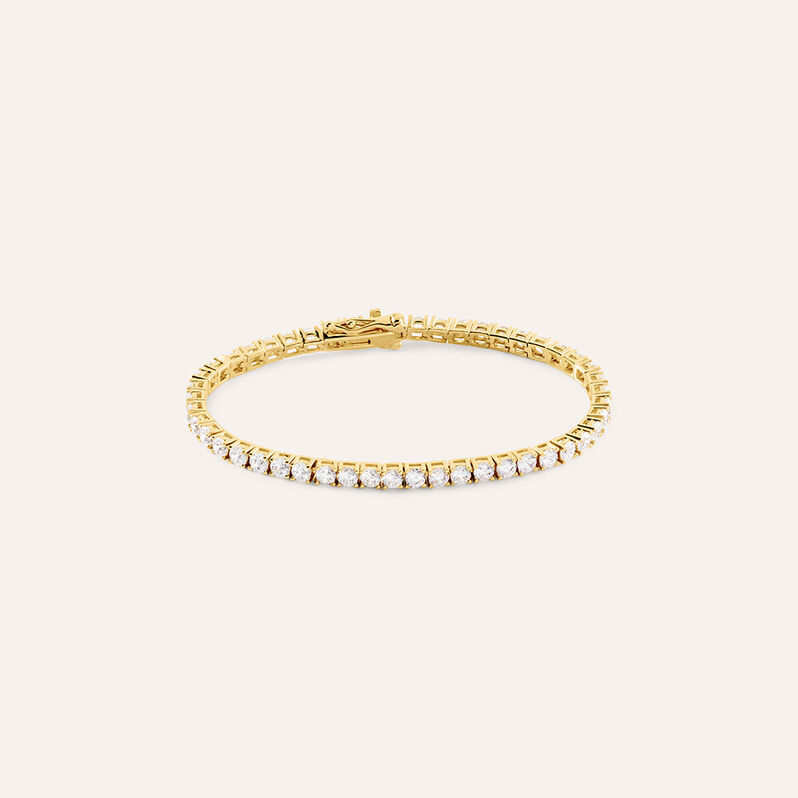 Bracciale Tennis Silver Glow Argento Dorato Cubic Zirconia - Bracciali Tennis Donna | Stroili