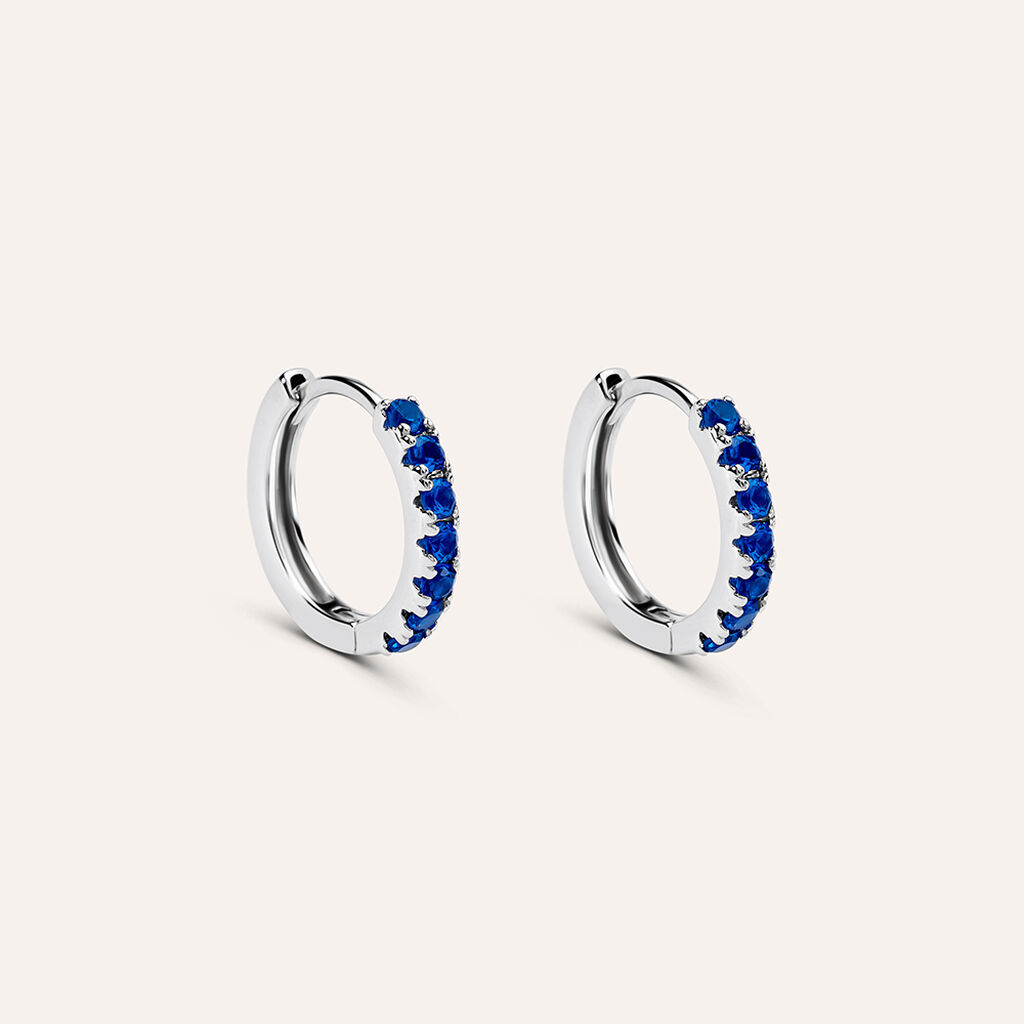 Orecchini A Cerchio Silver Rainbow Argento Rodiato Cubic Zirconia