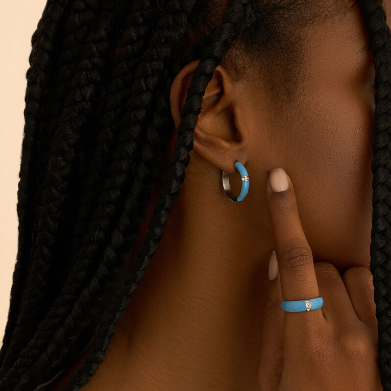 Orecchini A Cerchio Lady Sweet Acciaio Cristallo - Orecchini a Cerchio Donna | Stroili