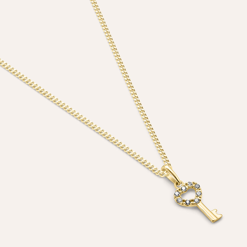 Pendente Po&egrave;me Oro Giallo Cubic Zirconia