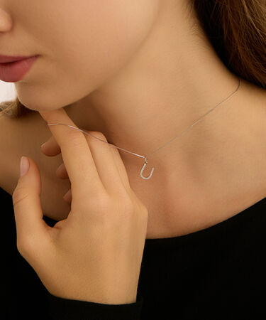 Pendente Po&egrave;me Oro Bianco Cubic Zirconia