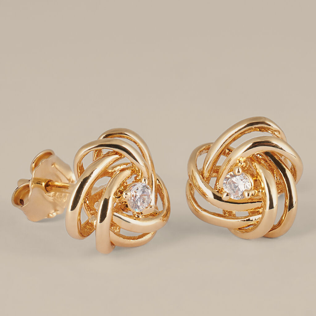 Orecchini Lobo Golden Dream Placcato Oro Giallo Cubic Zirconia - Orecchini a Lobo Donna | Stroili