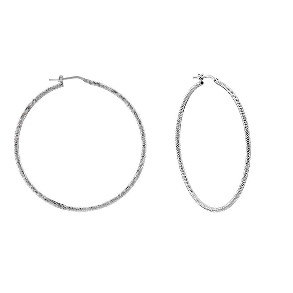 Orecchini A Cerchio Silver Collection Argento Rodiato