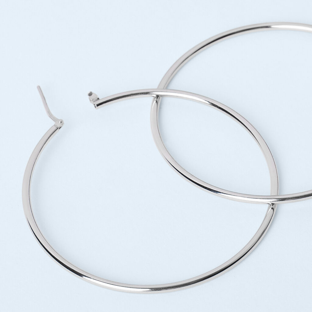 Orecchini A Cerchio Silver Collection Argento Rodiato