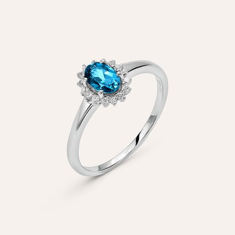 Anello Solitario Amélie Oro Bianco Topazio Cubic Zirconia - Anelli con Pietre Donna | Stroili