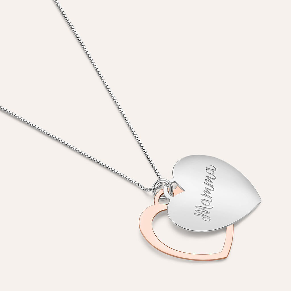 Collana Silver Collection Argento Bicolore Bianco / Rosa