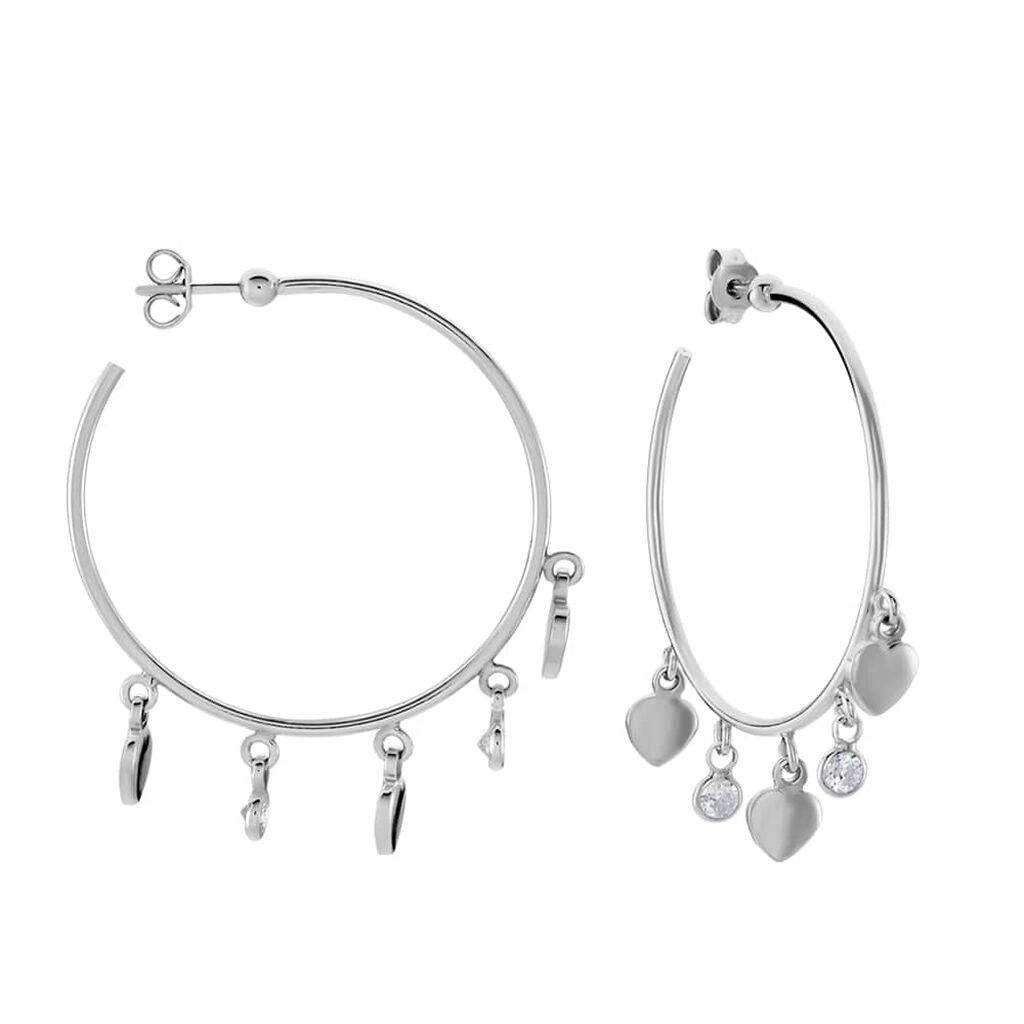 Orecchini A Cerchio Silver Collection Argento Bianco Cubic Zirconia - Orecchini a Cerchio Donna | Stroili