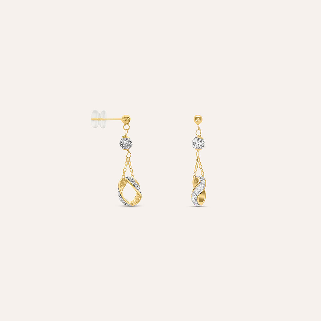 Orecchini Pendenti Christelle Oro Giallo Cristallo - Orecchini Pendenti Donna | Stroili