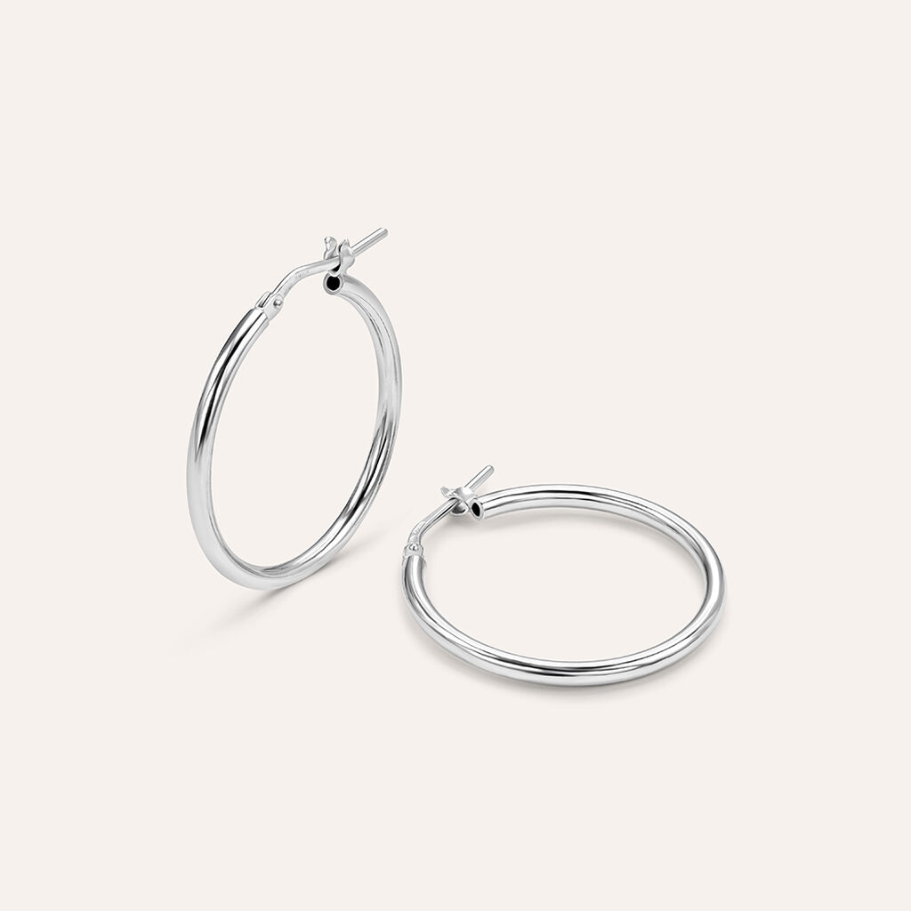 Orecchini A Cerchio Silver Collection Argento Rodiato - Orecchini a Cerchio Donna | Stroili