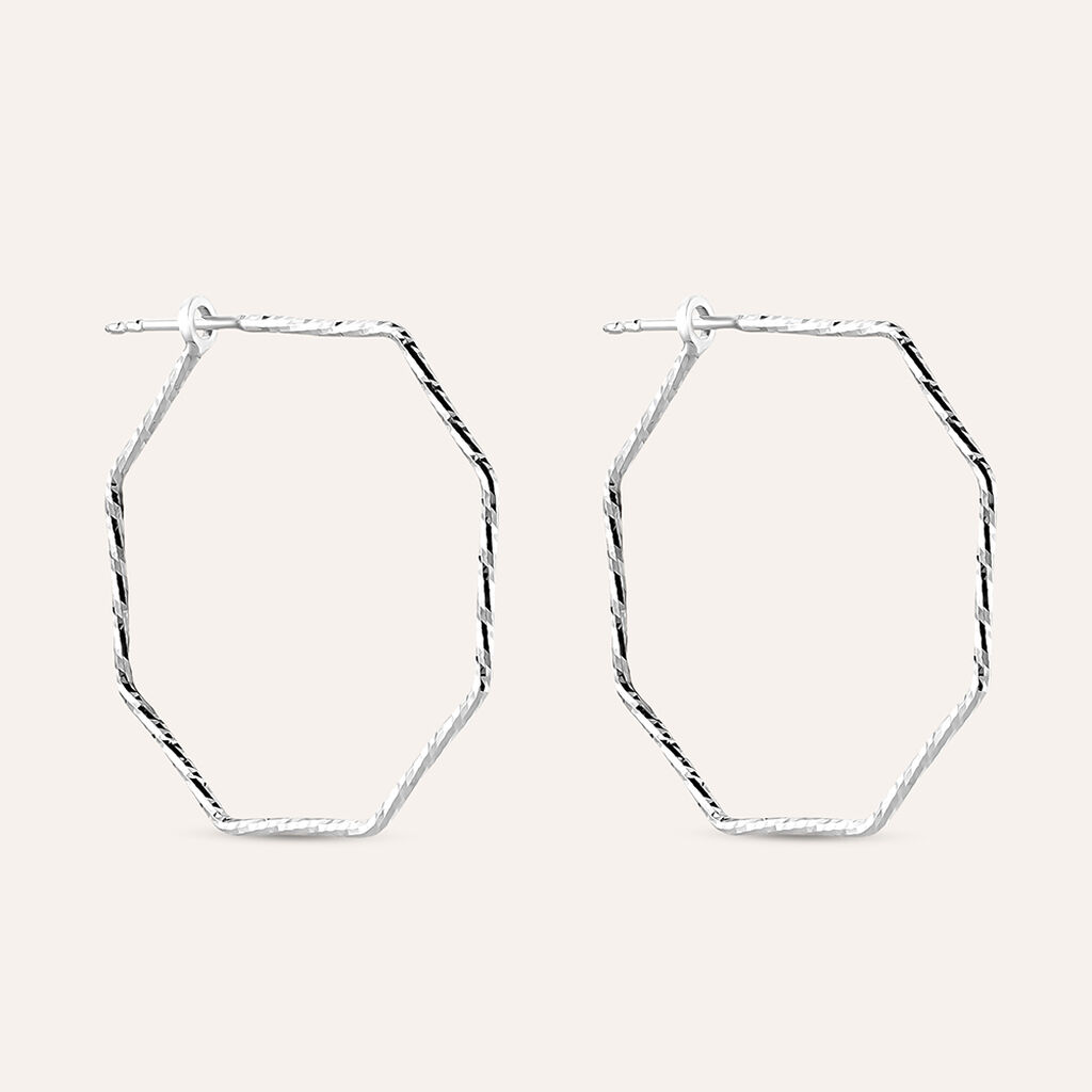 Orecchini A Cerchio Silver Collection Argento Rodiato