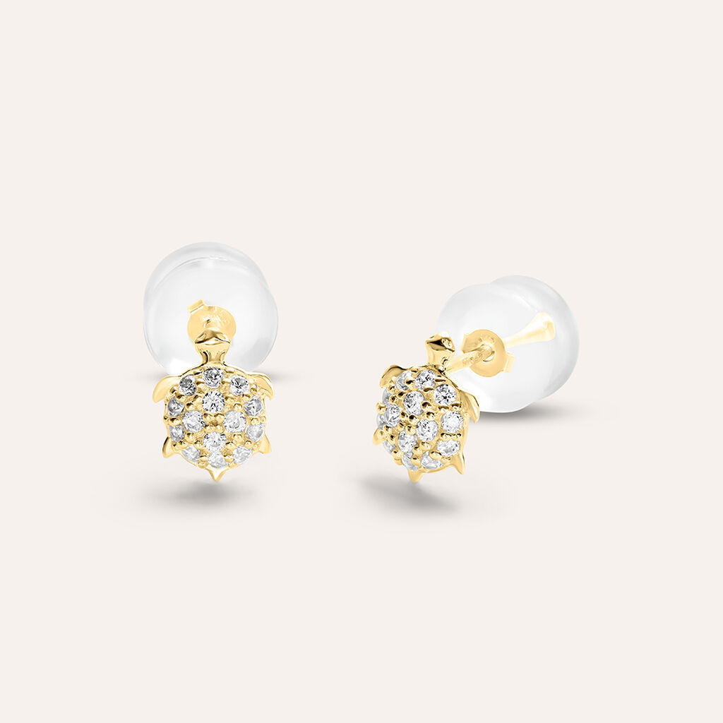 Orecchini Lobo Bon Ton Oro Giallo Cubic Zirconia