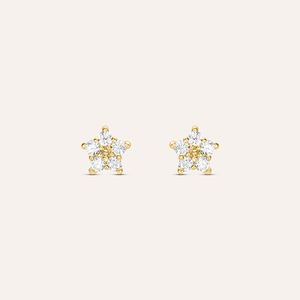 Orecchini Lobo Bon Ton Oro Giallo Cubic Zirconia