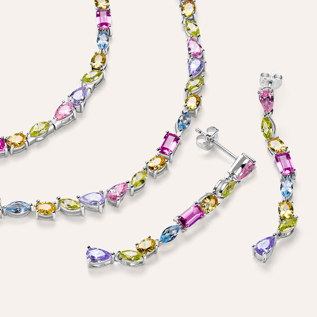 Orecchini Pendenti Silver Rainbow Argento Rodiato Cubic Zirconia - Orecchini Pendenti Donna | Stroili