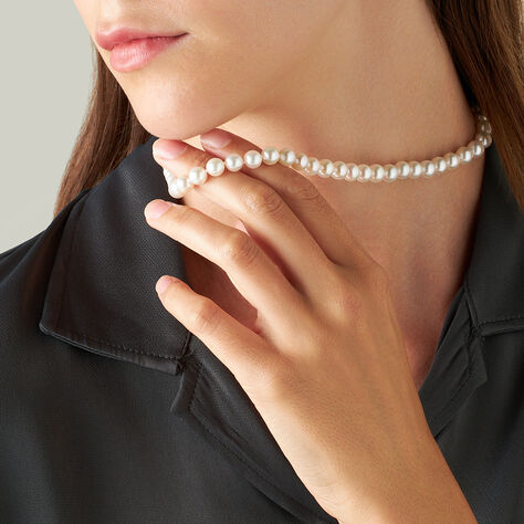 Collana Gabrielle Oro Bianco Perla Akoya - Collane Donna | Stroili