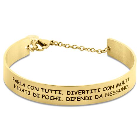 Bangle Lady Message Acciaio Dorato Philosophy e Cristalli - Bracciali Donna | Stroili