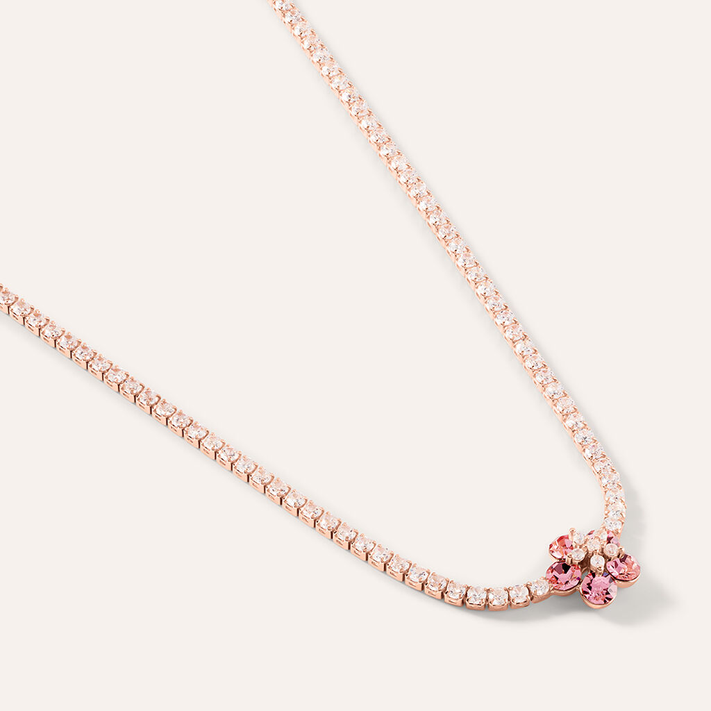 Collana Romantic Shine Ottone Rosa Cristallo