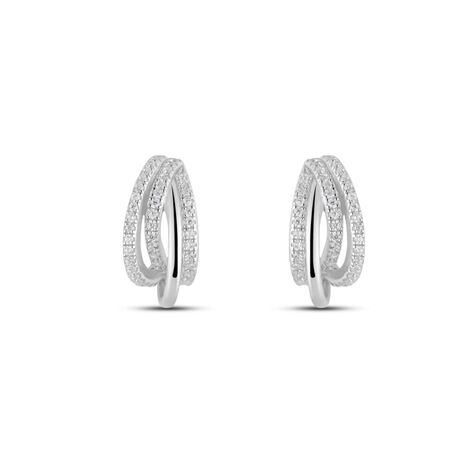 Orecchini A Cerchio Silver Shine Argento Rodiato Cubic Zirconia - Orecchini a Cerchio Donna | Stroili