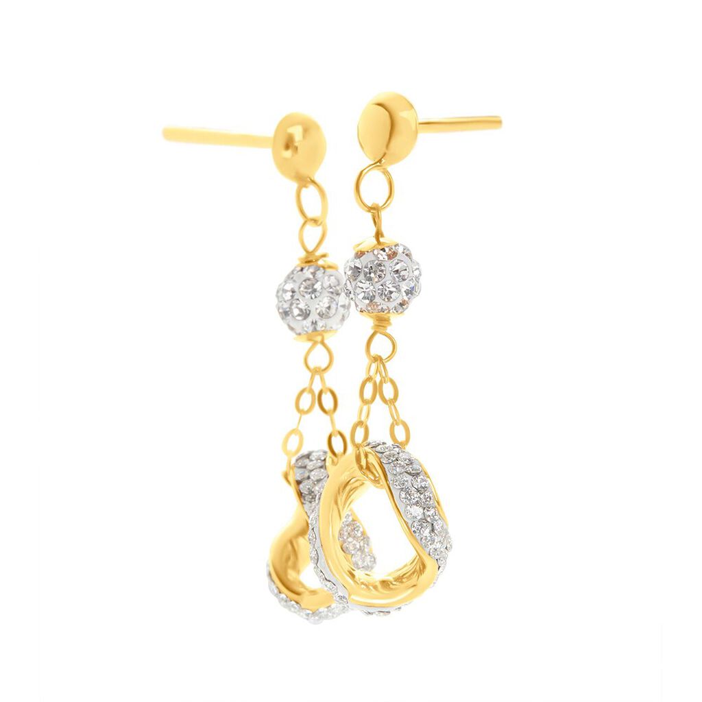 Orecchini Pendenti Christelle Oro Giallo Cristallo - Orecchini Pendenti Donna | Stroili