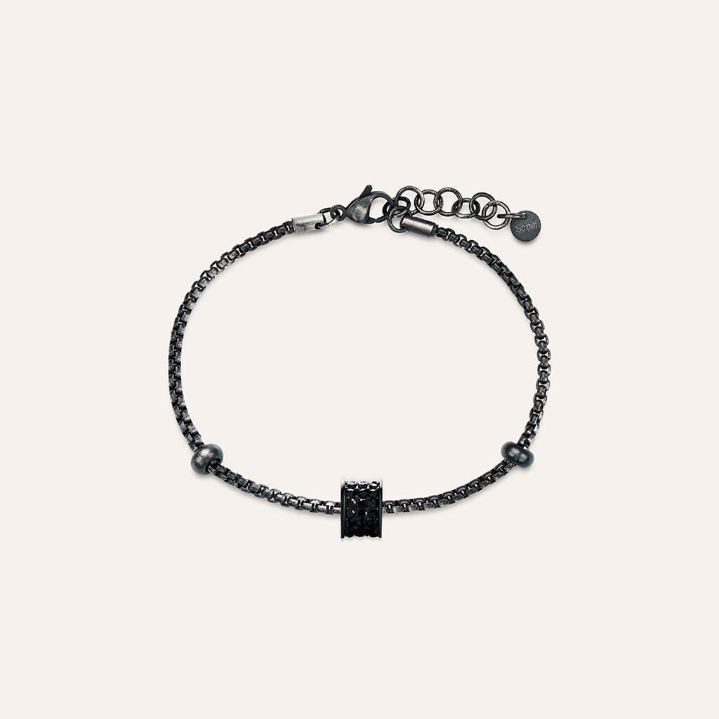 Bead Essential Code Acciaio Nero Cristallo - Beads Uomo | Stroili