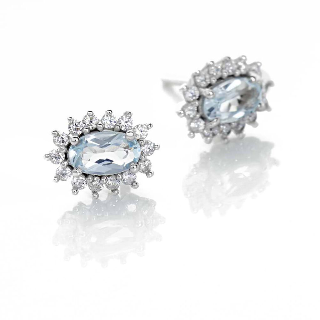 Orecchini Lobo Amélie Oro Bianco Topazio Cubic Zirconia - Orecchini a Lobo Donna | Stroili
