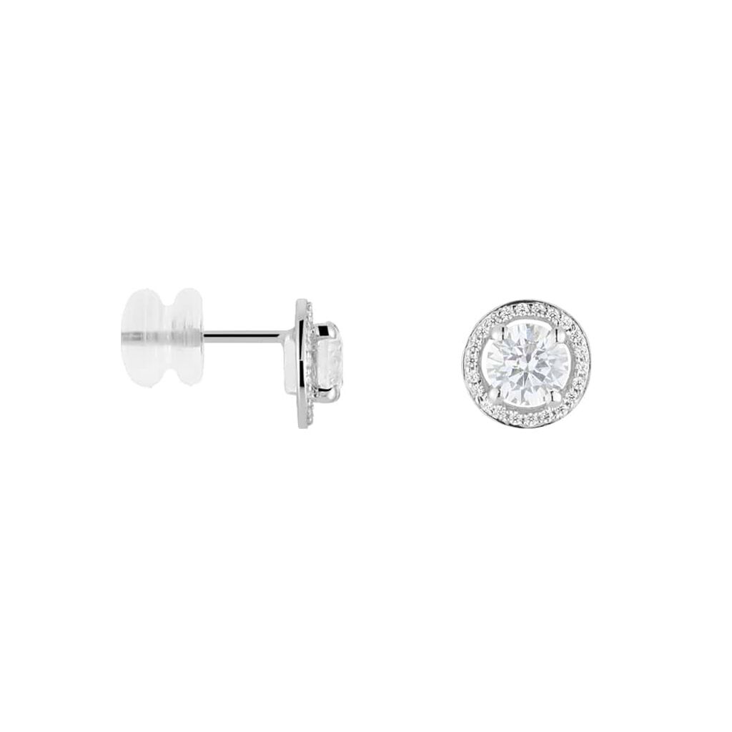 Orecchini Lobo Punto Luce Claire Oro Bianco Cubic Zirconia - Orecchini a Lobo Donna | Stroili