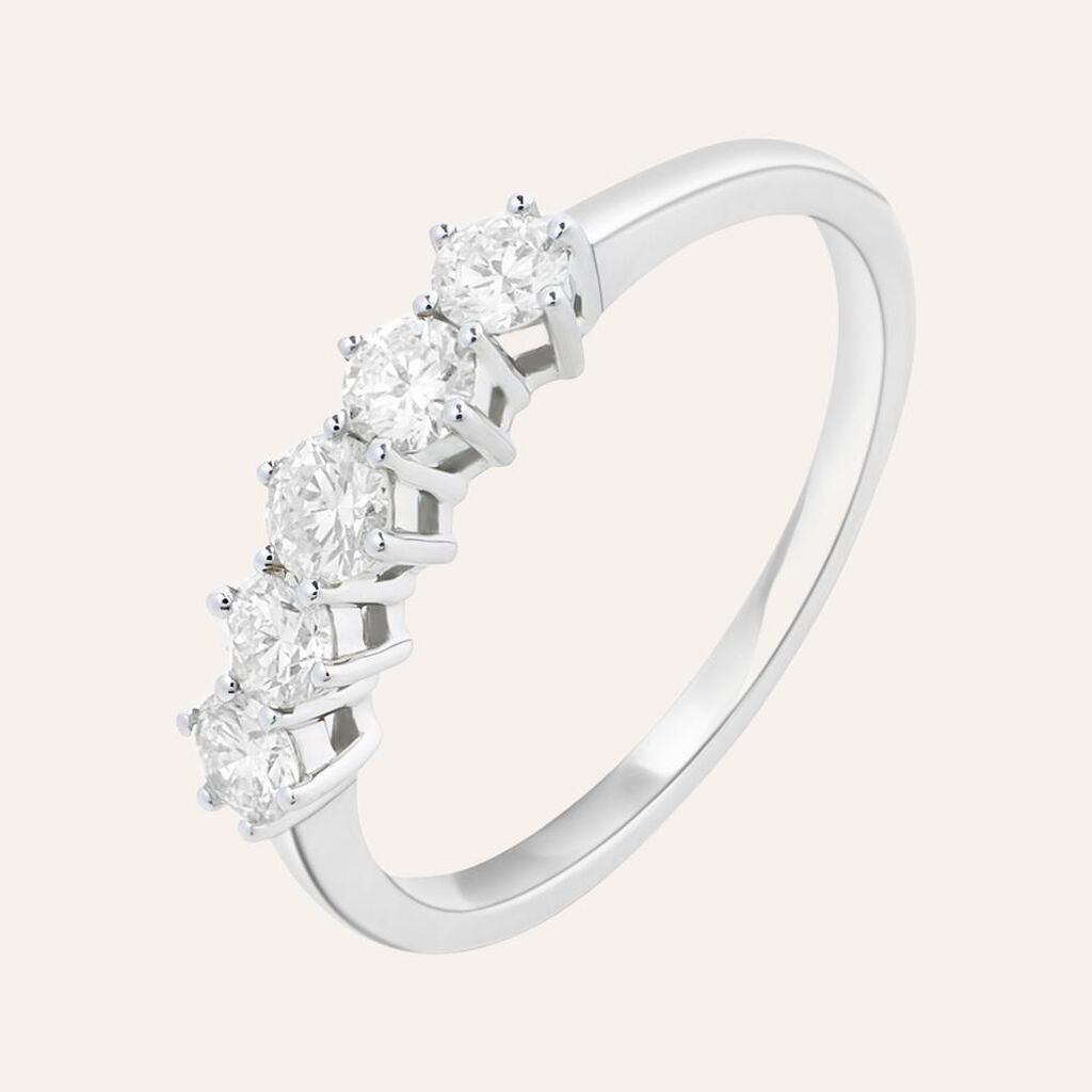 Anello Riviere Firmamenti Oro Bianco Diamante