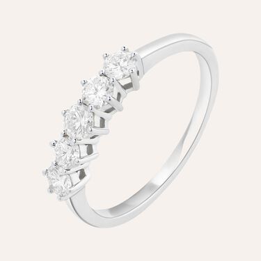 Anello Riviere Firmamenti Oro Bianco Diamante