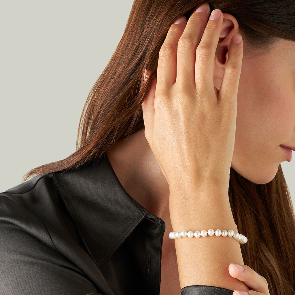 Bracciale Gabrielle Oro Bianco Perla D'Acqua Dolce Cubic Zirconia - Bracciali Donna | Stroili