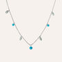 Collana Acciaio Cristallo Azzurro 40+5cm 