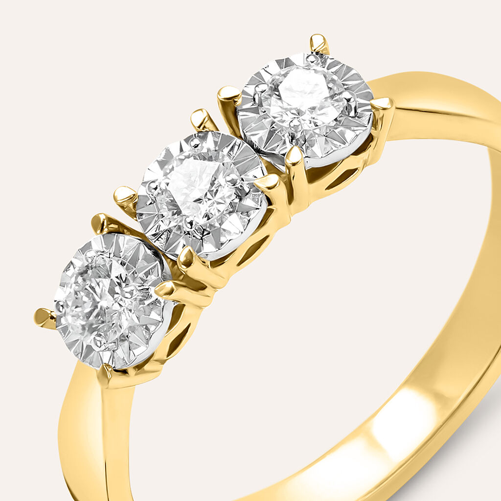 Anello Trilogy Diamotion Oro Giallo Diamante - Anelli con Pietre Donna | Stroili
