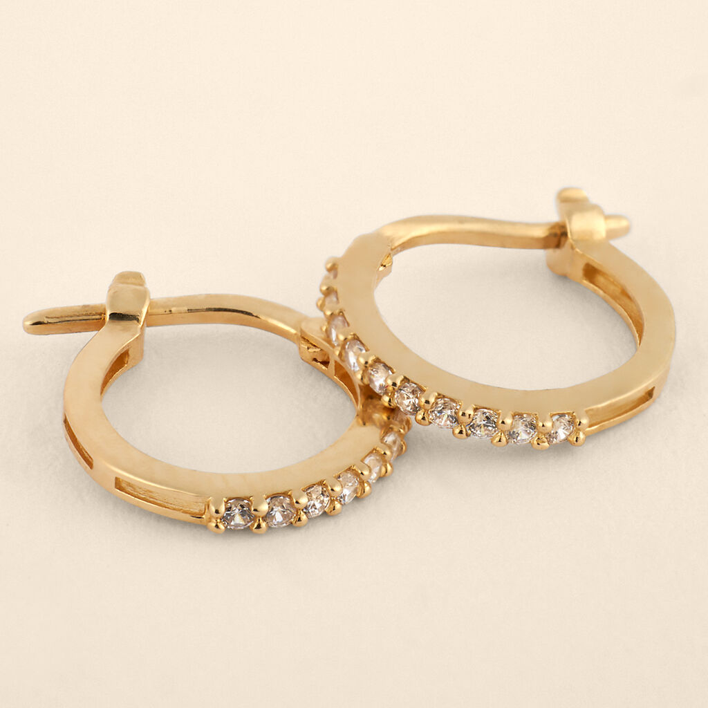 Orecchini A Cerchio Toujours Oro Giallo Cubic Zirconia