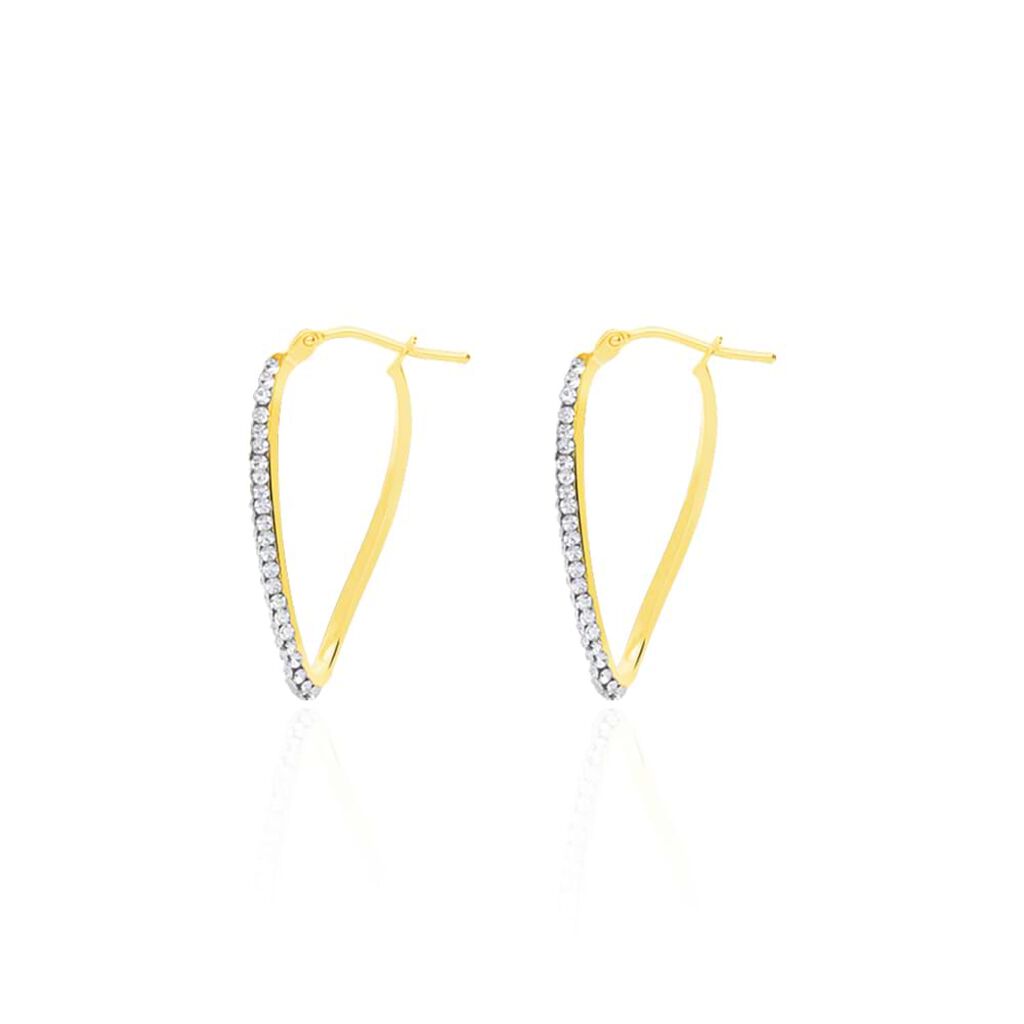 Orecchini A Cerchio Toujours Oro Giallo Cristallo - Orecchini a Cerchio Donna | Stroili