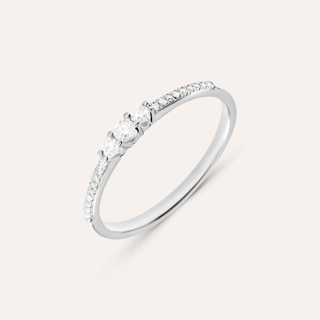 Anello Trilogy Grace Oro Bianco Diamante